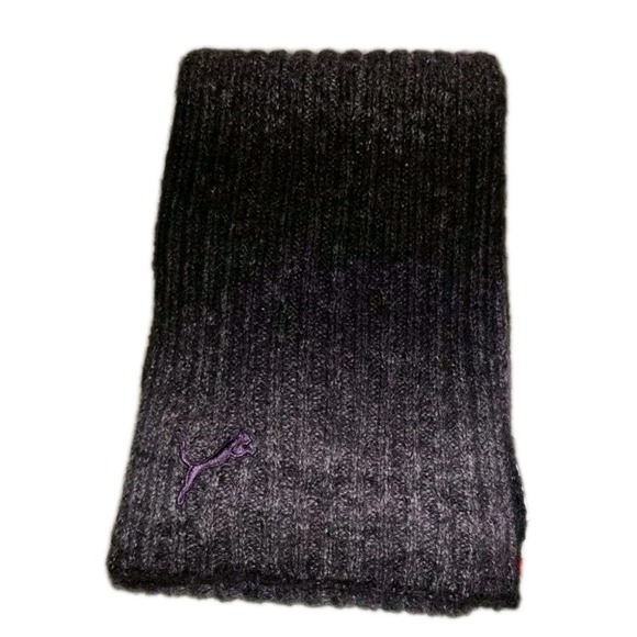 Puma Accessories - Puma Adult Sloane Knit Ribbed Scarf Shadow Purple 76" X 9"Ombre With Logo‎ New